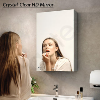 Plantex Premium Bathroom Cabinet with Mirror/304 Stainless Steel Mirror Cabinet for Wash Basin/Bathroom Shelf for Wall with Mirror (16x 24 Inch-Chrome)