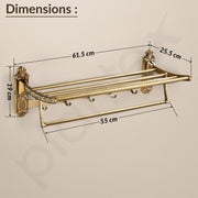 Plantex Antique Aluminum Folding Towel Rack for Bathroom/Folding Towel Stand/Towel Hanger/Bathroom Accessories (24 Inch)