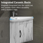 Plantex Unbreakable Wall Mount Vanity Cabinet with Washbasin and Mirror/Corner Basin with Cabinet for Bathroom - (484, White)