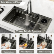 Plantex Sink for Kitchen/304 Grade Stainless Steel Waterfall sink