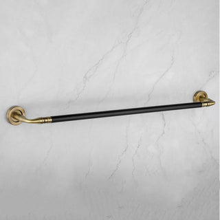Plantex Stainless Steel Towel Hanger for Bathroom/Towel Rod/Bar/Bathroom Accessories (24 inch - Brass Antique & Black) - Pack of 1