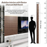 Plantex Wall Panels/Louvers Panel for Wall 8 Feet/Charcoal Panel for Interior Wall Décor/3D Wall Panel - Pack of 3 Covers - 10 Sq. Ft, Size-5 Inch x 8 Feet (Brown Gold Elegance)