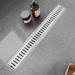 Plantex 304 Grade Stainless Steel Long Shower Drain/Floor Drain/Drainage Cover/Floor Drain Cover with Removable Grate (10 x 60 cm - Matt) (Capsule)
