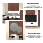 Plantex Wall Louvers Panel 8 Feet - Charcoal 3D Interior Wall DÃƒÂ©cor - Pack of 10 Covers, 40 Sq. Ft, Size 5 Inch x 8 Feet (Rosewood)