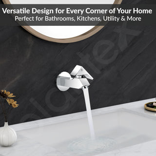 Plantex Pure Brass PRI-301 Water Tap for Bathroom with Water-Saving Technology Tap/Wall Mount Bib Tap with Wall Flange & Teflon Tape-7 Year Warranty (Chrome Finish)