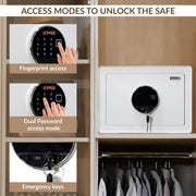 Plantex Digital Safe Locker For Home/23 Litre Safety Locker Box with Biometric Touchscreen Display & Dual Code Access Master & User/LED Light/Emergency Key/2 Years Warranty By Plantex - (White)
