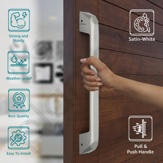 Plantex Door Handle/Main Door Handle/14 Inch Pull-Push Handle for Home/Office/Hotel - Pack of 1 (SH-351, Satin White)