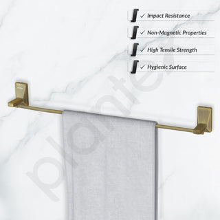 Plantex 304 Grade Stainless Steel Single Towel Rod/Towel Hanger for Bathroom/Hand Towel Holder/Bathroom Accessories - Crystal (Brass Antique)