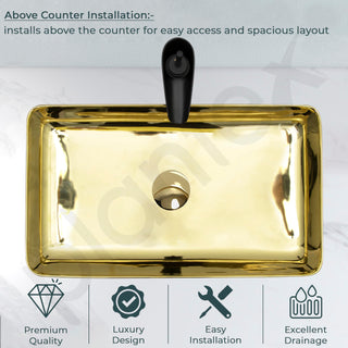 Plantex Table Top Wash Basin For Bathroom/Designer Ceramic Basin/Countertop Vessel Sink Basin - Indo-European Collection (24 x 14 x 5 Inch)