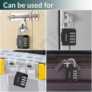 Plantex 4-Digit Code Combination Door Locks/Number Lock/Portable Luggage Lock/Travel Lock for Briefcase/Laptop Bags - Pack of 1 (Black)