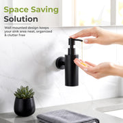 Plantex Liquid Soap Dispenser for Bathroom/304 Grade Stainless Steel Shampoo Dispenser/Round Hand wash Dispense/Bathroom Accessories - Pack of 1 (Regent, PVD Black)