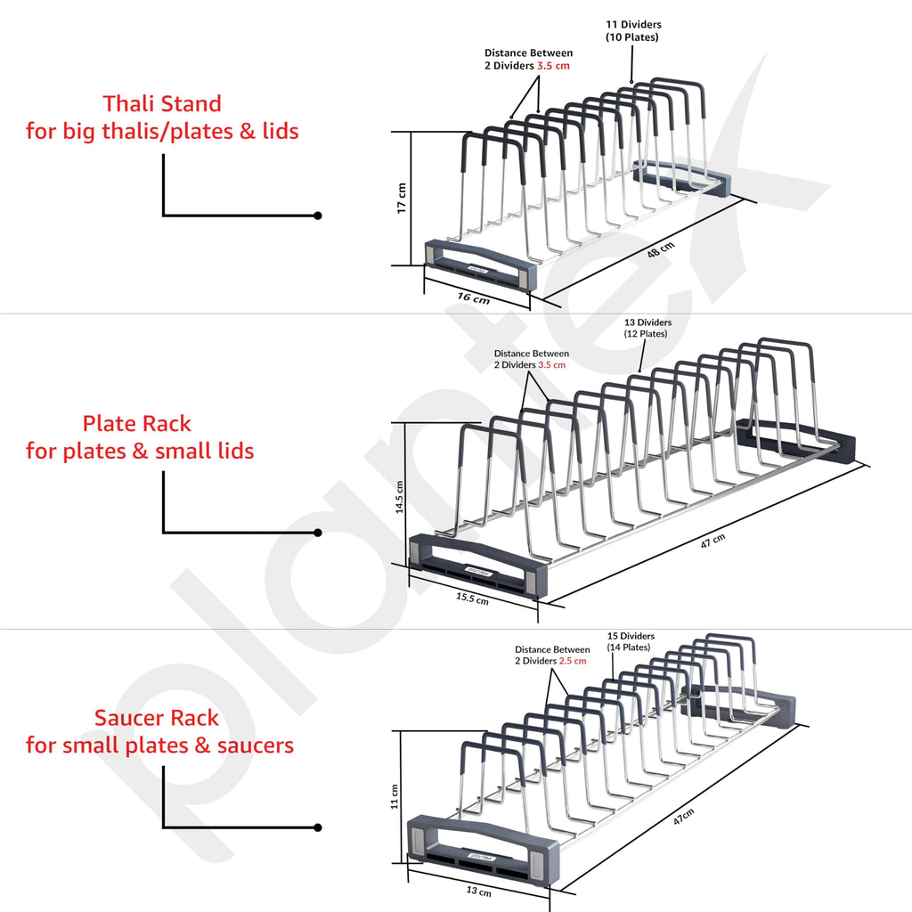 Plantex Stainless Steel Saucer/Thali Stand/Plate Rack-Stand/Dish Rack ...