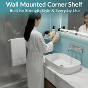 Plantex Corner Shelf for Bathroom Wall/ Bathroom Corner Shelves / Bathroom Shelf Rack / Side Corner Shelf / Kitchen Organizer / Bathroom Corner Rack- (9x9 inches, Chrome)