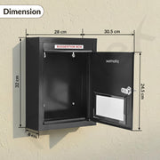 Plantex All in One Multipurpose Letter Box/Suggestion Box for Office/Post Box for Home gate/Donation Box/Complaint Box/with Lock -Wall Mount - Pack of 15 (Black)