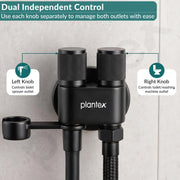 Plantex 2 Way Angle Cock/Stainless Steel Double Outlet Water Valve/Bathroom & Kitchen Tap Connector/Water Faucet - Pack of 1 (Black, APS-N-8)