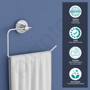 Plantex Stainless Steel Towel Ring for Bathroom/Wash Basin/Napkin-Towel Hanger/Bathroom Accessories (Chrome-Half Square) - Pack of 1