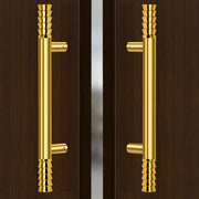 Plantex Stainless Steel Lotus Main Door Handle/Pull-Push Handles for Main Door/Wooden & Glass Door Handle/3 Years Warranty Pack of 2 (PVD Gold)