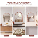 Plantex Aluminium Frame Mirror for Bathroom/Wall Mount Half-Capsule Mirror for Bedroom/Dressing Room/Living Room/Entryway - (Rose Gold, 18x24 Inch)