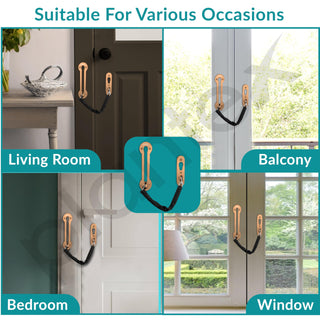 Chain Door Guard Lock?Door Chain Locks With Safety Spring Anti-Theft Press Latch,Chain Locks For Inside Door And Extra Front Door Lock, Matte Black(1 Pack