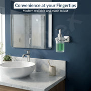 Plantex 304 Grade Stainless Steel Liquid Soap Dispenser/Shampoo Dispenser/Hand Wash Dispenser/Bathroom Accessories - Pack of 1, Squaro (Chrome)