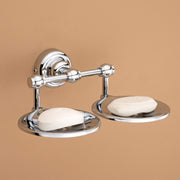 Plantex 304 Grade Stainless Steel Bathroom Accessories Set of 3 - Towel Organizer/Napking Hanger/Dual Soap Holder for Bathroom - Skyllo (Chrome)