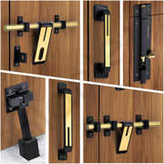 Plantex Stainless Steel Door Kit for Single Door/Door Accessories (10-inch Al-Drop,8-inch Latch,2 Handles,7-inch Tower Bolt and 4-inch Door Stopper-(Black & Gold)