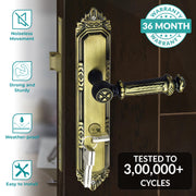 Plantex Heavy-Duty Door Lock Set - Main Door Lock Handle Set/ 6-Lever Lock Mechanism with 3 Years of Warranty/Mortise Lock with 3 Keys, Brass Lock Body & Cylinder(596 - Brass Antique)