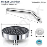 Plantex Shower Head for Bathroom with Shower Arm/Bathroom shower Combo(488) Strong ABS Combo/Rain Shower/Adjustable Head/9 Inch Shower Arm/6 Inch Shower Head