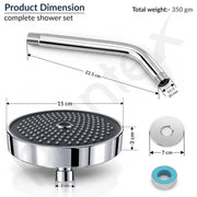 Plantex Shower Head for Bathroom with Shower Arm/Bathroom shower Combo(488) Strong ABS Combo/Rain Shower/Adjustable Head/9 Inch Shower Arm/6 Inch Shower Head