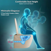 Plantex Imported Ceramic Toilet/Wall Mounted Commode/Rimless Washdown Western Toilet with Soft Close Toilet Seat Cover - P Trap (3043- Matt Khaki)