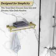 Plantex Stainless Steel 24 Inch Towel Rack for Bathroom/Towel Stand/Towel Holder/Towel Bar/Bathroom Accessories - Pack of 1, Aqua (Brass Antique)