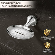 Plantex Soap Holder for Bathroom/Pure Brass Single Soap Dish/soap Stand/Soap Bar/Soap Case/Bathroom Accessories - Pack of 1 (APS-EFL-06, Chrome)