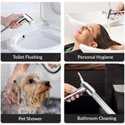 Plantex Jet Spray for Toilet/ABS Health Faucet with 1 Meter Shower Hose Pipe and Wall Hook/Health Faucet Set for Bathroom/Hand Gun for Toilet - (Jecquar, Chrome)