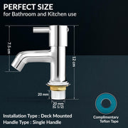 Plantex Brass Spindle Pillar Tap for Wash Basin with Water Saving Aerator/Tabletop Wash Basin tap/Bathroom Tap-(MKS-1273-Chrome)
