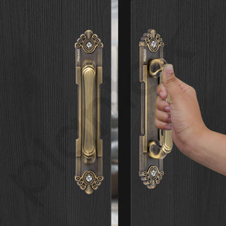 Plantex 8 Inch Heavy Duty Main Door Handle/Pull Push Handle for Main Door Home & Hotel /3 Years Warranty Pack of 2 (294, Brass Antique Finish)