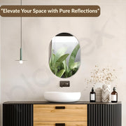 Plantex Frameless Capsule Mirror for Wall/Mirror with Beveled Smooth Edges/Mirror for Bathroom/Dressing Room/Living Room/Bedroom/Entryway - (18x12 Inch)