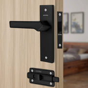 Plantex Heavy Duty Bathroom Door Lock - Mortise 8 Inch Keyless Plate Handle Set for Home/Bathroom/Store Room/Balcony/Office with Baby Latch (8133-DC-Black & Z-Black)