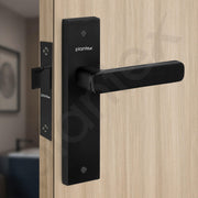 Plantex Heavy Duty Door Lock ÃƒÂ¢Ã¢â€šÂ¬Ã¢â‚¬Å“ Bathroom Door Lock/Mortise 8inch Keyless Plate Handle Set for Home/Bathroom/Store Room/Balcony/Office with Baby Latch (8125, DC-Black & Z-Black)