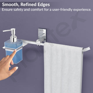 Plantex 304 Grade Stainless Steel Liquid Soap Dispenser/Shampoo Dispenser/Napkin Ring/Towel Holder for Bathroom/Bathroom Accessories - Crystal (1420-Chrome)