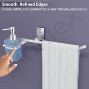 Plantex 304 Grade Stainless Steel Liquid Soap Dispenser/Shampoo Dispenser/Napkin Ring/Towel Holder for Bathroom/Bathroom Accessories - Crystal (1420-Chrome)