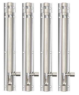 Plantex Heavy Duty 8-inch Joint-Less Tower Bolt for Wooden and PVC Doors for Home Main Door/Bathroom/Windows/Wardrobe - Pack of 4 (703, Chrome)