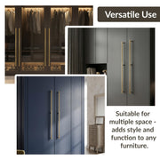 Plantex Stainless Steel & Aluminium Cabinet Handle/900mm Wardrobe Handle for Home/Cupboard Door Pull-Push Handles for Hotel/Office - Pack of 2 (DTC-3960, Brass Antique & Gold)