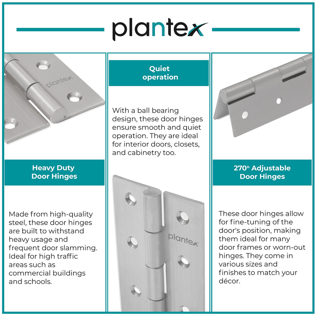 Plantex Door Hinges 3 inch x 16 Gauge/1.5 mm Thickness/Hinges for Main ...