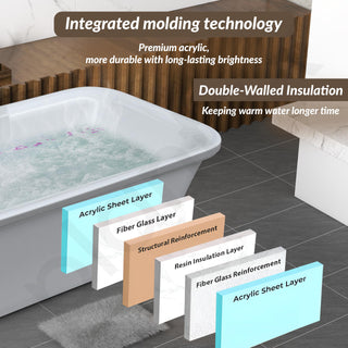 Plantex Freestanding Bathtub For Bathroom/Bath tub for Adults/Deep Soaker Bathtub with Overflow, Popup and Drain Pipe (BSM-219-White-1700mm)