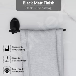 Plantex 304 Grade Stainless Steel Napkin Ring/Towel Ring/Napkin Holder/Towel Hanger/Bathroom Accessories-Powder Coated(Black)