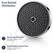 Plantex ABS Shower Head for Bathroom/6 Inch Round High Pressure Overhead Shower/Rain Shower Head - (Chrome)