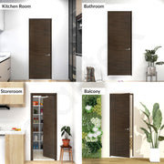Plantex WPC Doors for Bathroom (25 mm - Thickness)/Waterproof and Termiteproof/2.5x7 Feet Wooden Finished Door for Home/Balcony/Office/Kitchen,Density-600 (30x84 inch,22 kg- Charcoal Oak), Black