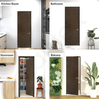 Plantex WPC Doors for Bathroom (25 mm - Thickness)/Waterproof Bathroom Door/2.25x6.75 Feet Wooden Finished Door for Home/Balcony/Office/Kitchen, Density-600 (27x81 inch,20 kg- Charcoal Oak)