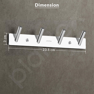 Plantex Wall Hooks for Hanging Cloth/Stainless Steel Towel Hangers/Bathroom Robe Hooks/Door Hangers/Round Wall Hook/Hook Rail for Hanging Keys - 4 Hooks (Pack of 2, Chrome)