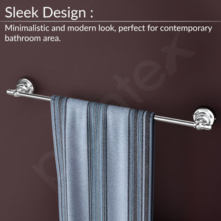 Plantex 304 Grade Stainless 24 inch Single Towel Rod/Towel Hanger for Bathroom/Towel Holder/Bathroom Accessories, Skyllo (Chrome)